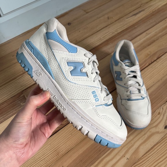 New Balance Shoes - New Balance 550 Women Size 7‎ Blue Haze White Athletic Retro Sneaker BBW550BC
